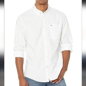 Tommy Hilfiger Men's Oxford Stretch Button-down White Shirt